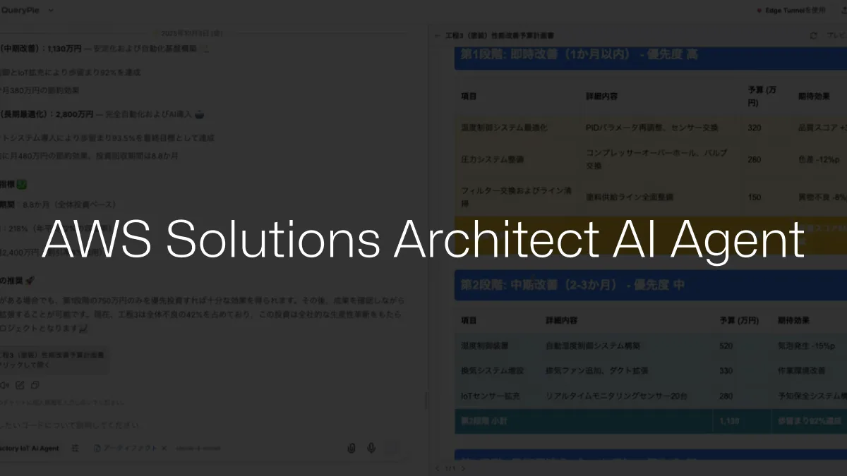 AIP 사용 사례: AWS 솔루션스 아키텍트 AI 에이전트